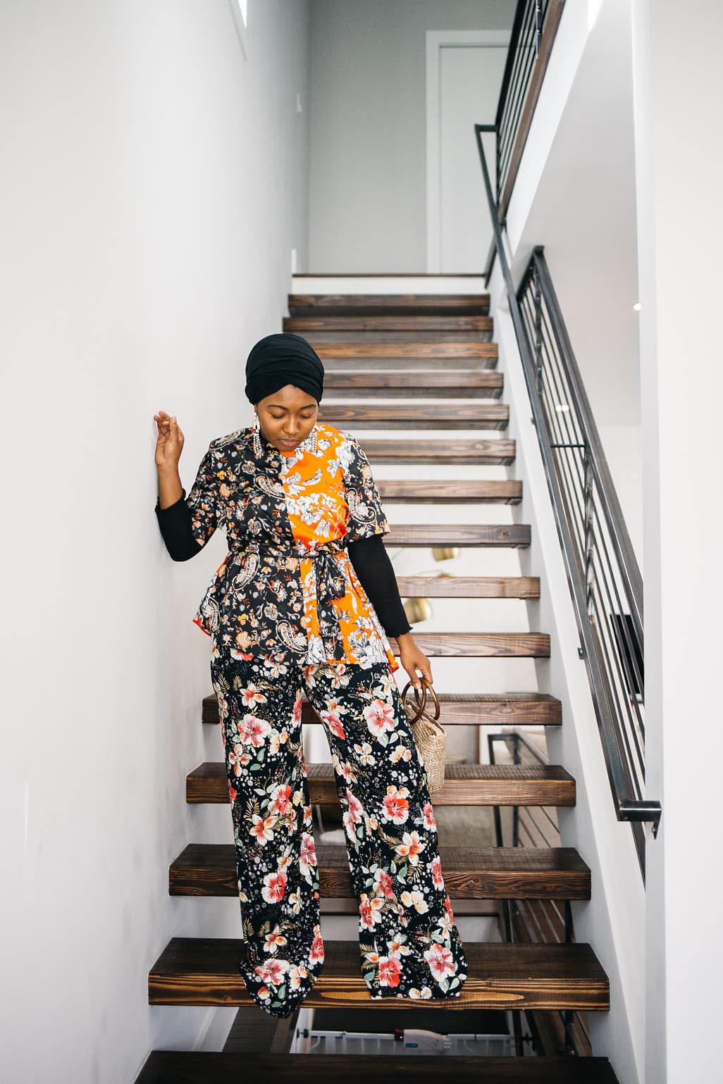 Spring Fashion Trends- Summer Fashion Trend- Floral Prints Co-ord floral print set, straw bag